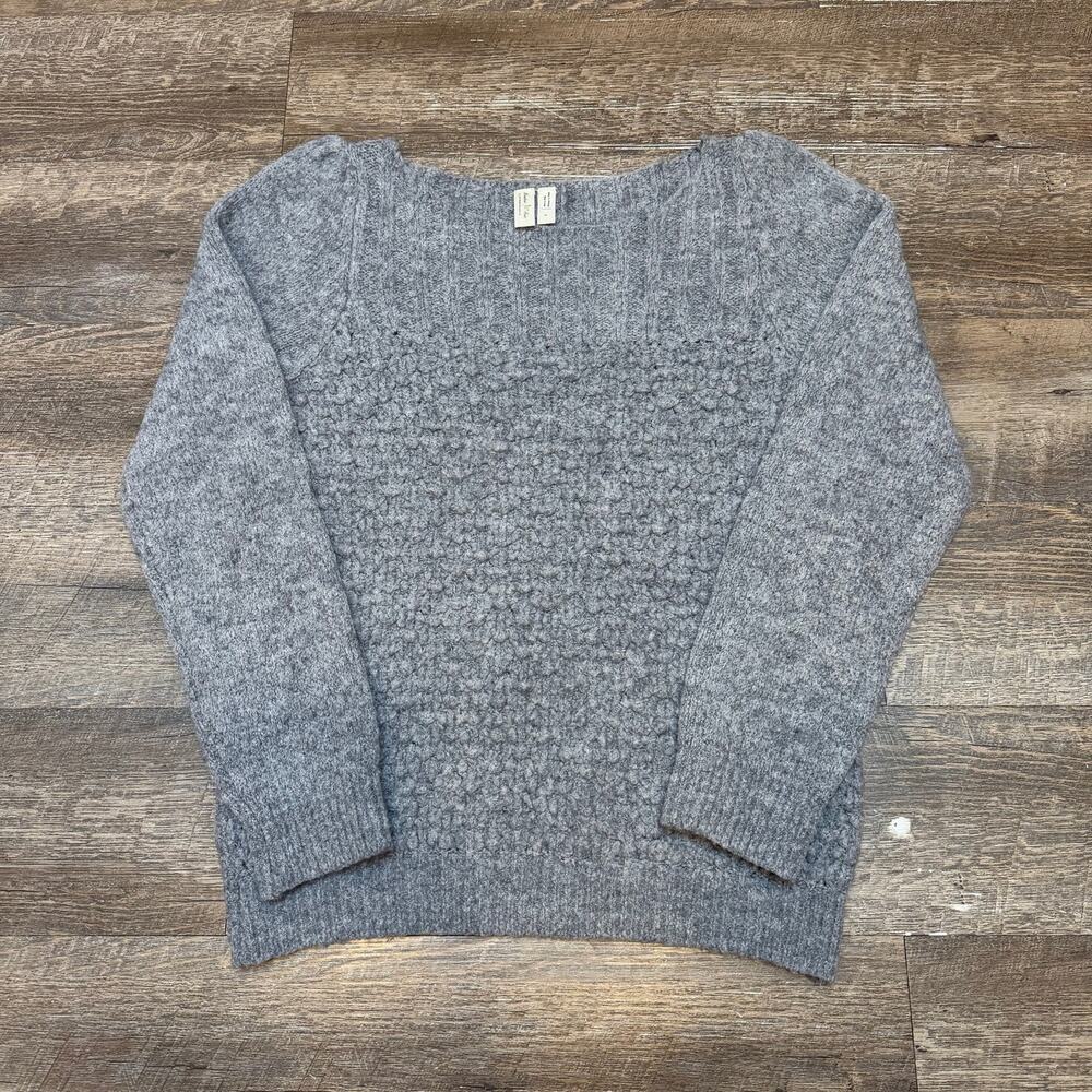 ALTAR’D STATE Heather Gray Square Neck Popcorn Knit Sweater Pullover Small S